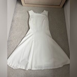 White House Black Market Ivory Sleeveless Midi Dress